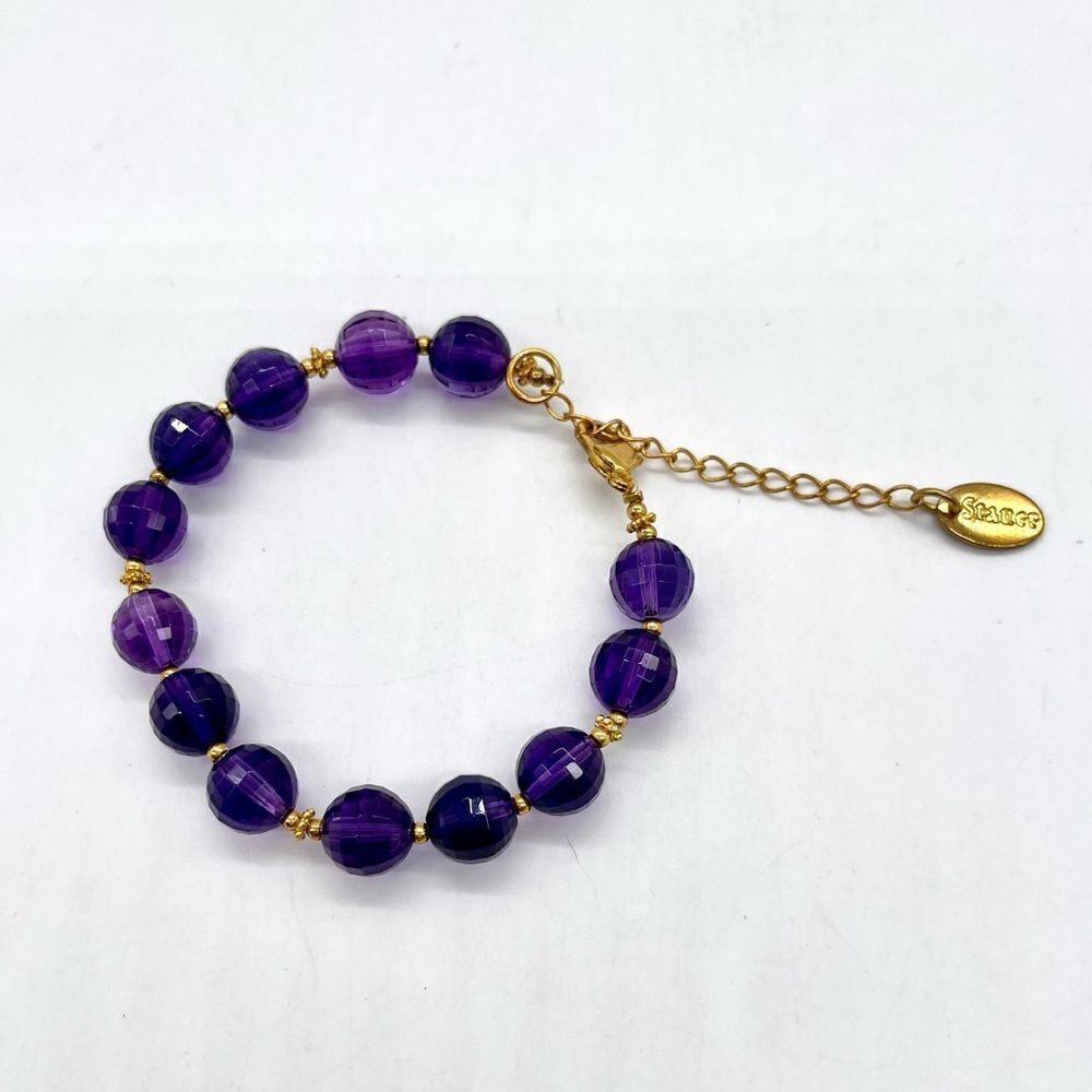 Stauer Faceted Amethyst Bracelet in Gold Plated